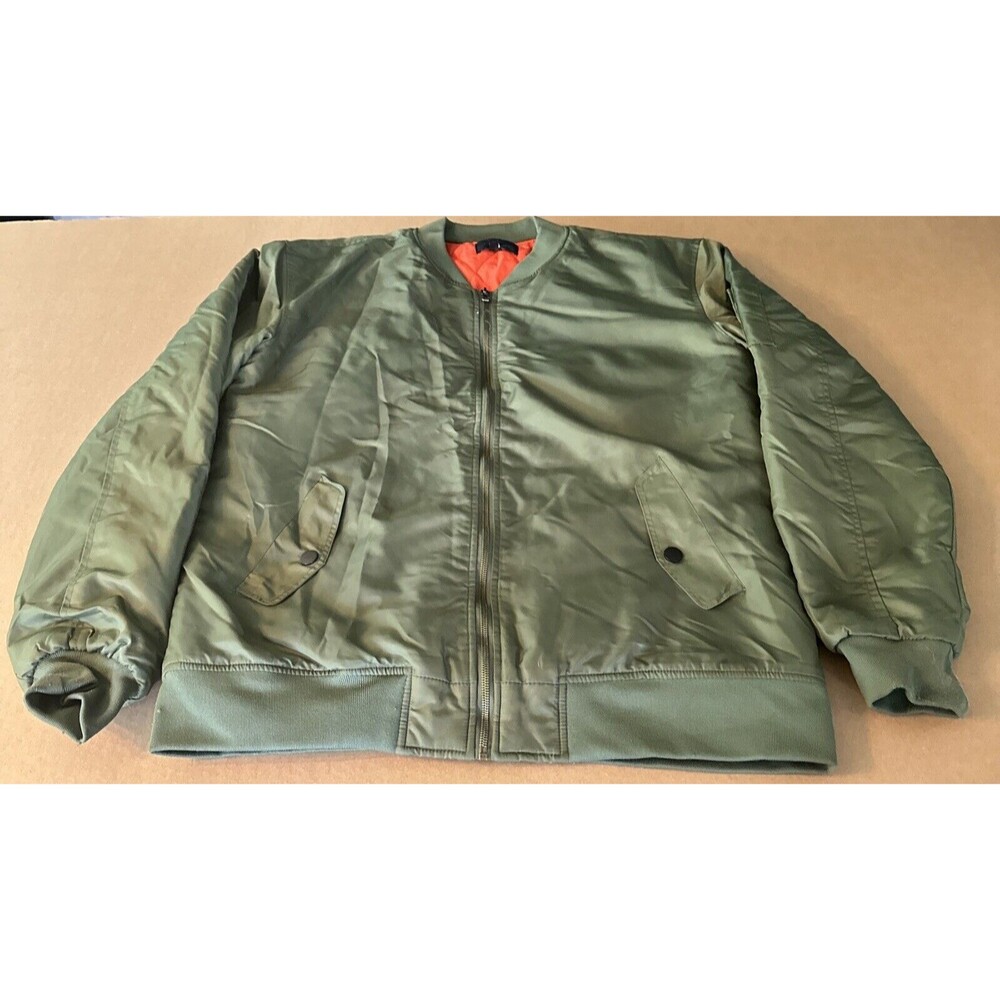 ASSTSERIES MILITARE XXLarge Green Orange Lining Bomber Jacket